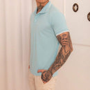 Camisa Polo Masculina Azul Casual Wear