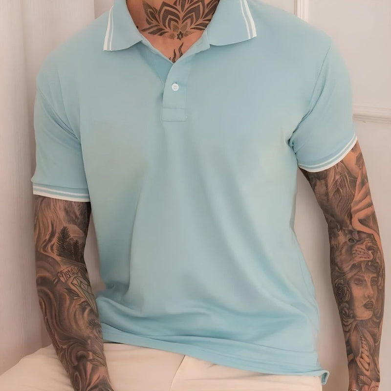 Camisa Polo Masculina Azul Casual Wear