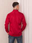 Camisa Social Masculina Vermelha Manga Longa Slim