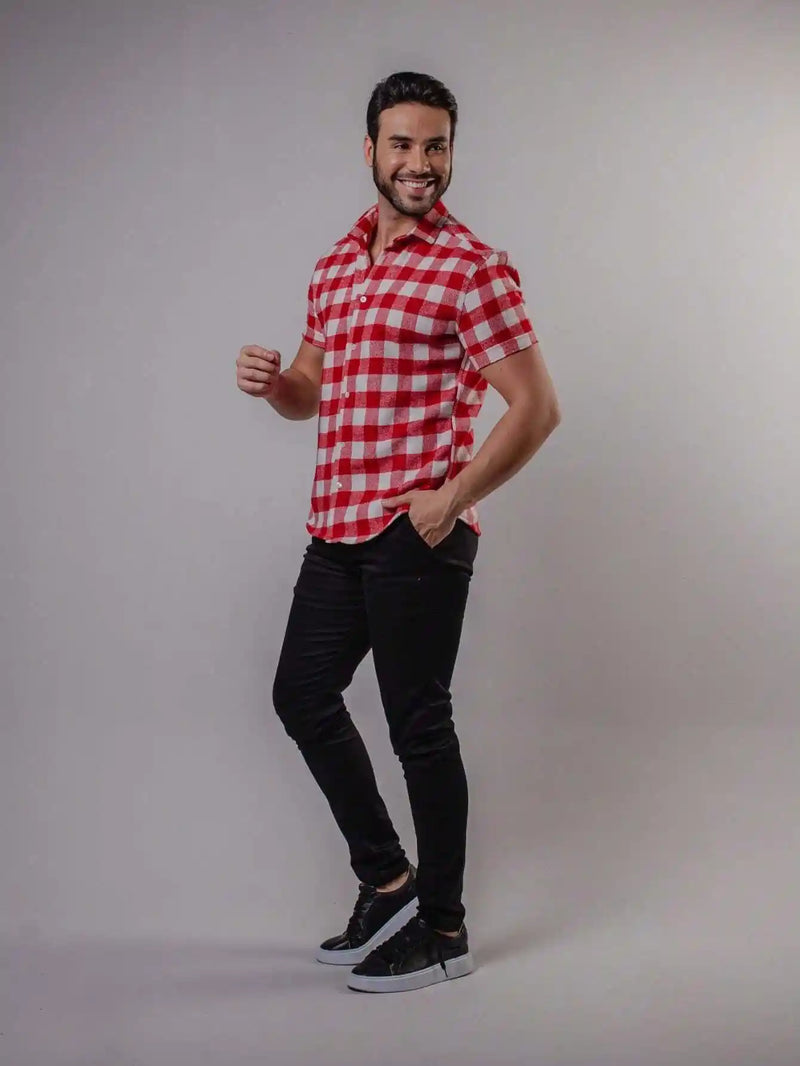Camisa Xadrez Flanela Masculina Red Premium