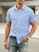 Camisa Xadrez Masculina Azul Ocean