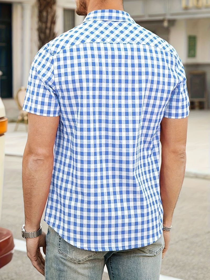 Camisa Xadrez Masculina Azul Ocean