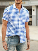 Camisa Xadrez Masculina Azul Ocean