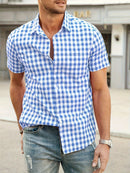 Camisa Xadrez Masculina Azul Ocean