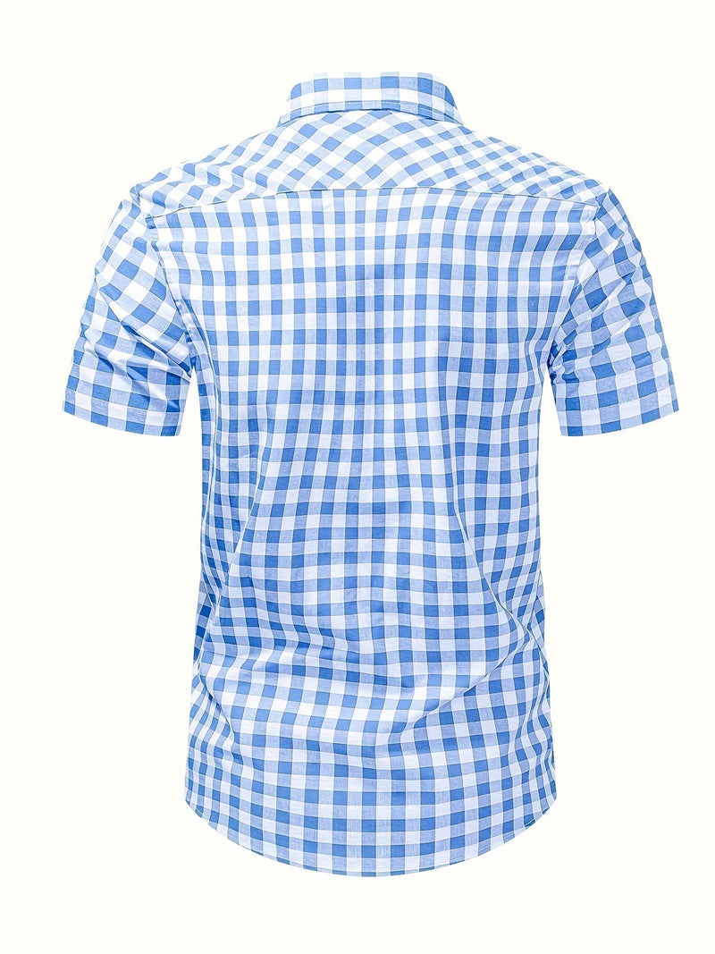 Camisa Xadrez Masculina Azul Ocean