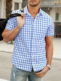 Camisa Xadrez Masculina Azul Ocean