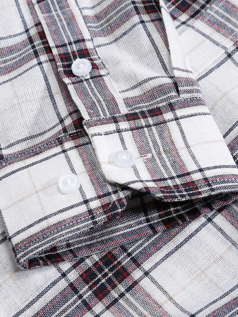 Camisa Xadrez Masculina Manga Longa White