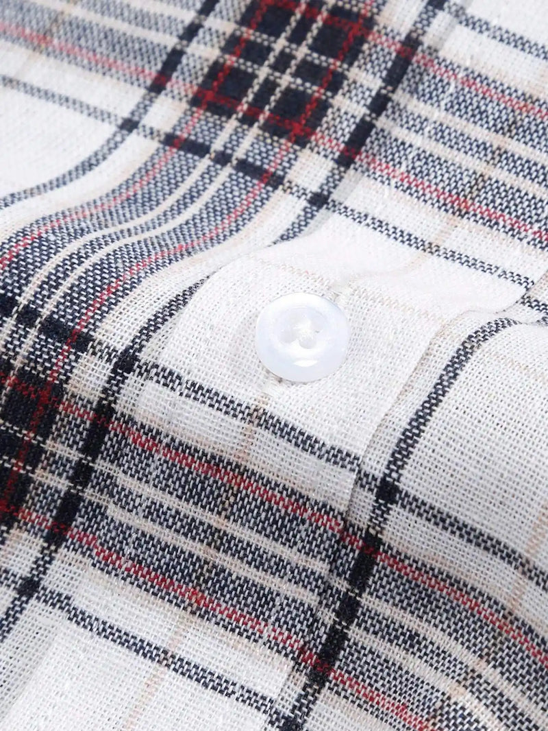 Camisa Xadrez Masculina Manga Longa White