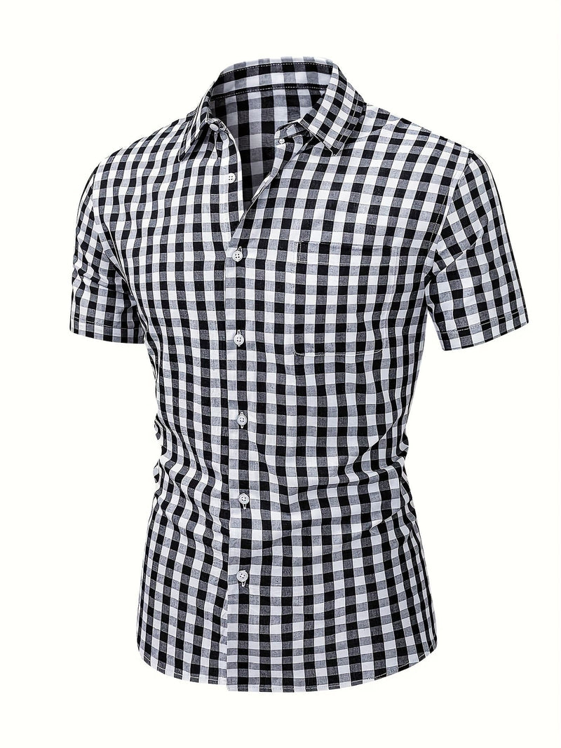 Camisa Xadrez Masculina Social Preta