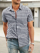 Camisa Xadrez Masculina Social Preta