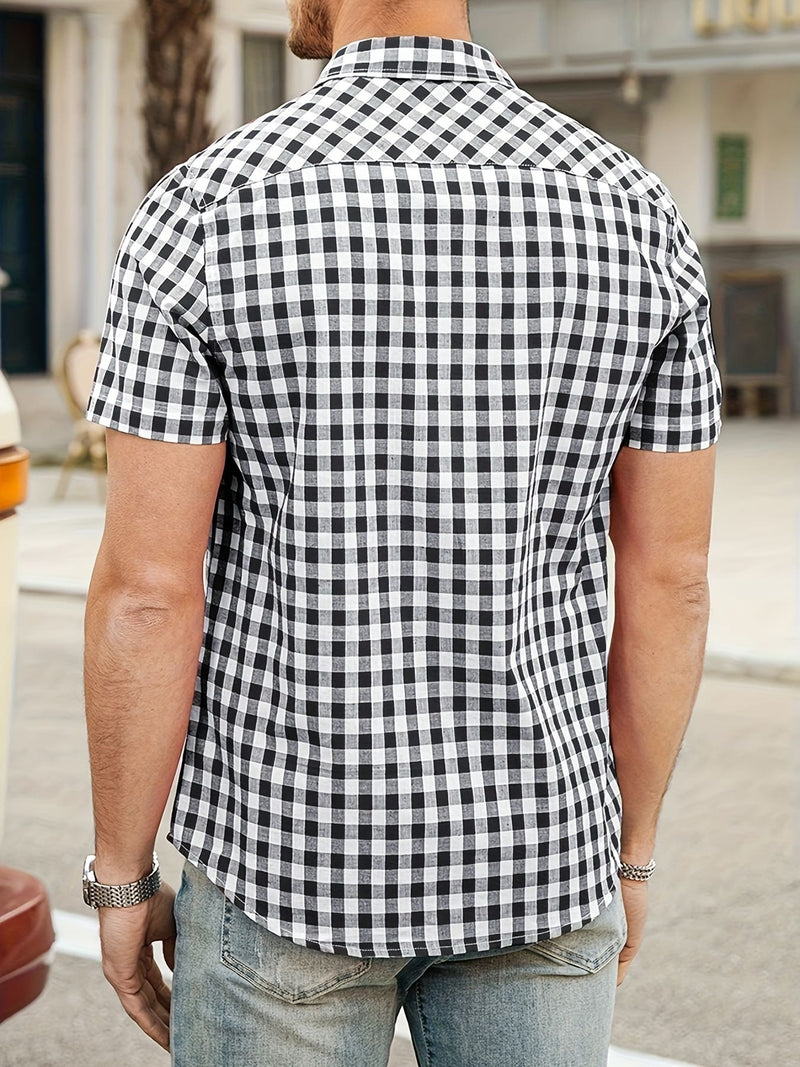 Camisa Xadrez Masculina Social Preta