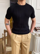 Camisa Masculina Casual Clássica em Tricô