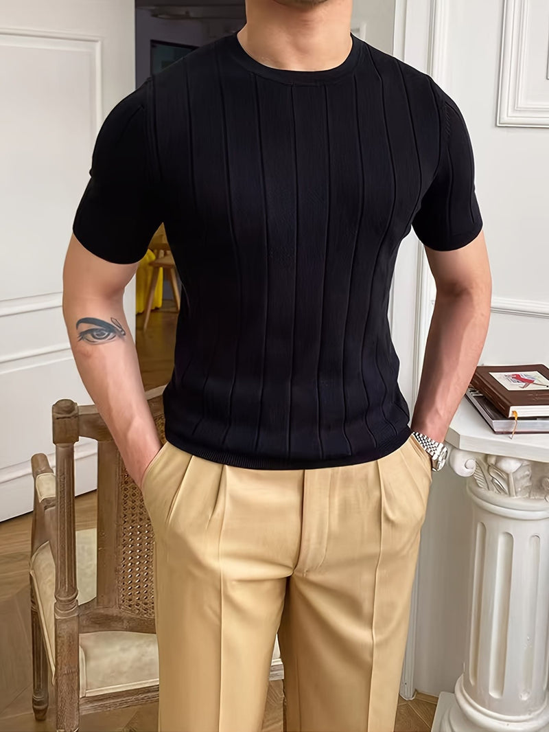 Camisa Masculina Casual Clássica em Tricô