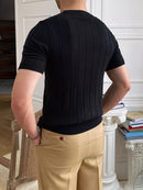 Camisa Masculina Casual Clássica em Tricô