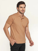 Camisa Polo Masculina Manga Curta Caramelo