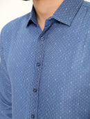 Camisa Social Masculina Manga Longa Azul Army