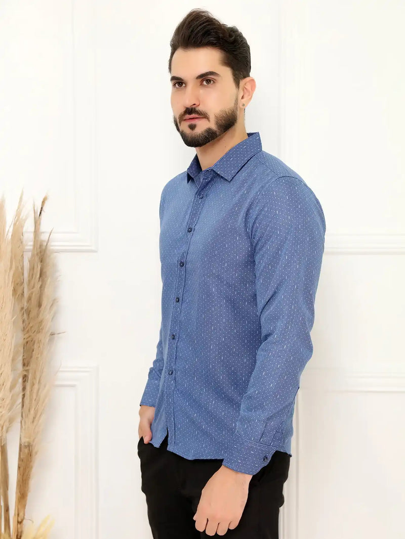 Camisa Social Masculina Manga Longa Azul Army