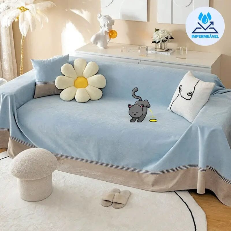 Capa Protetora Chenille para Sofá: Proteção e Conforto para Cães e Gatos