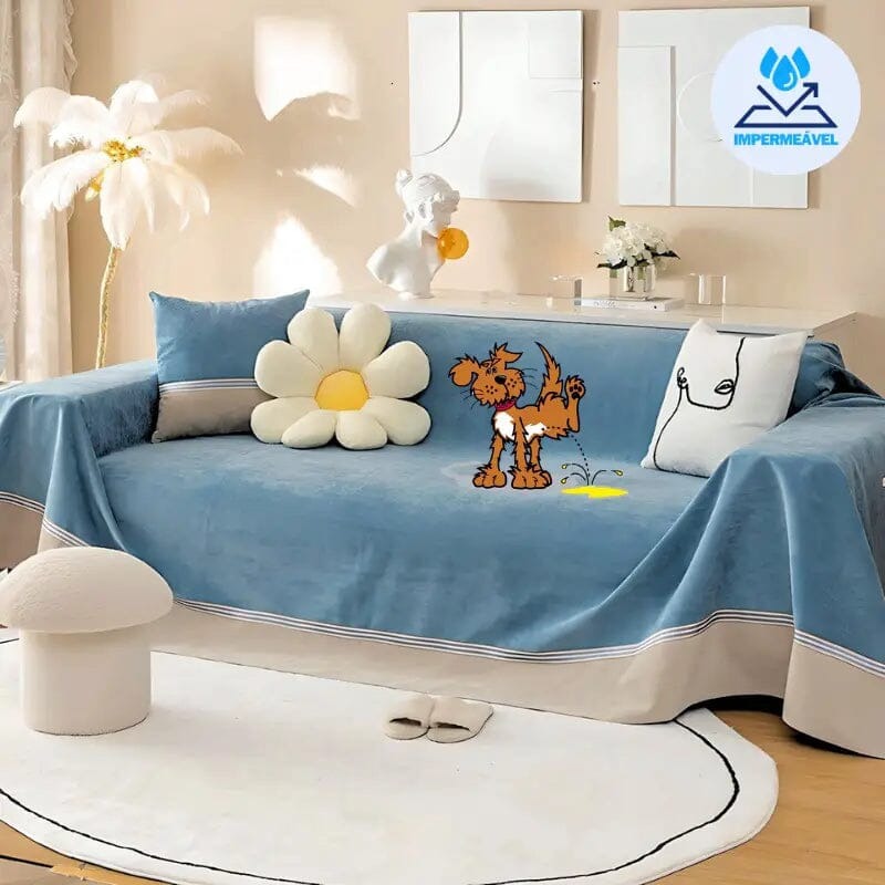 Capa Protetora Chenille para Sofá: Proteção e Conforto para Cães e Gatos