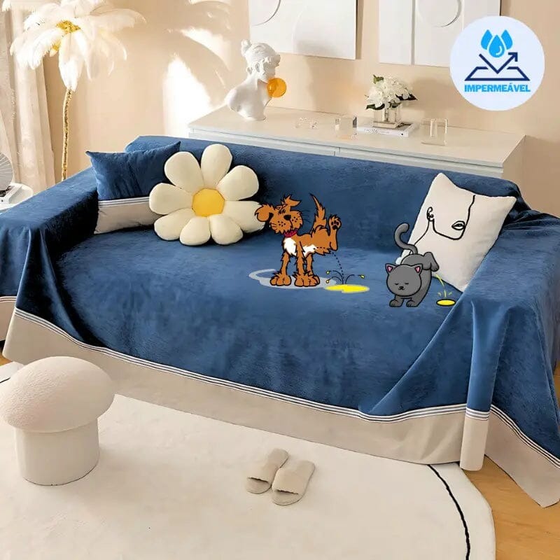 Capa Protetora Chenille para Sofá: Proteção e Conforto para Cães e Gatos