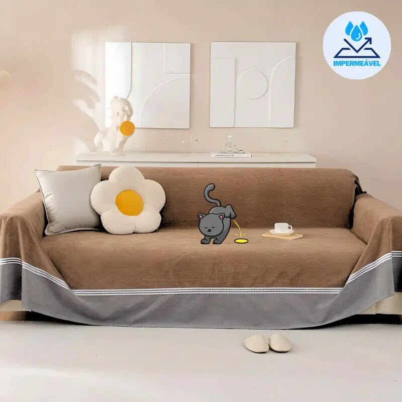 Capa Protetora Chenille para Sofá: Proteção e Conforto para Cães e Gatos