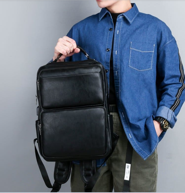 Mochila Caspian em Couro Genuíno – Estilo e Conforto para o Homem Moderno