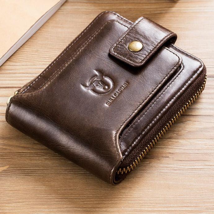 Carteira Masculina de Couro Genuíno RFID BullCaptain
