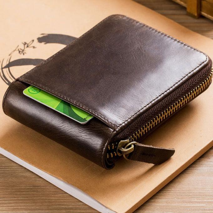 Carteira Masculina de Couro Genuíno RFID BullCaptain