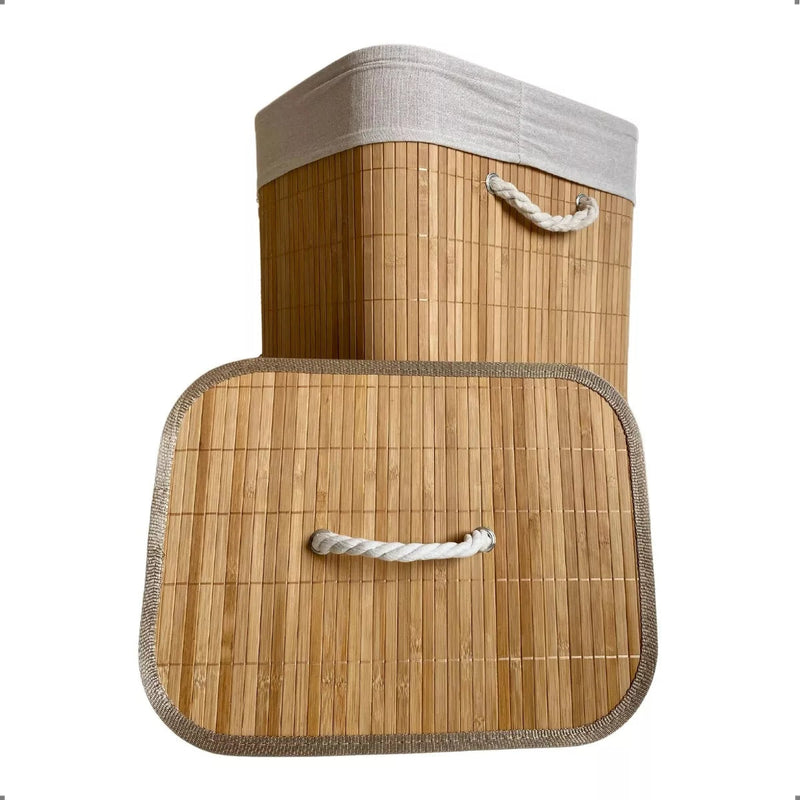 Cesto Grande de Bambu Para Organizar Suas Roupas Sujas com Estilo