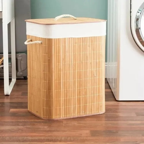 Cesto Grande de Bambu Para Organizar Suas Roupas Sujas com Estilo