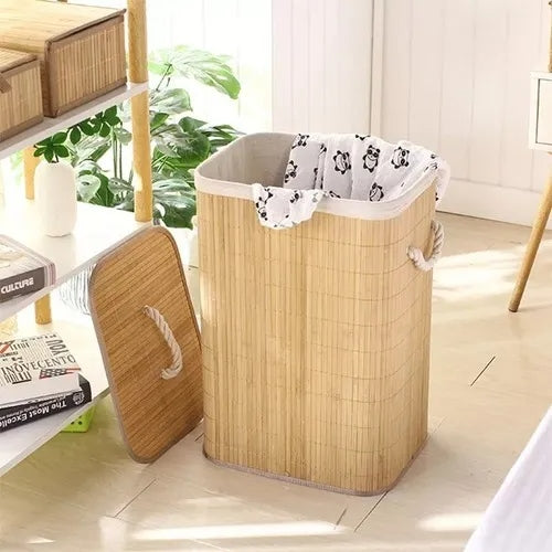 Cesto Grande de Bambu Para Organizar Suas Roupas Sujas com Estilo