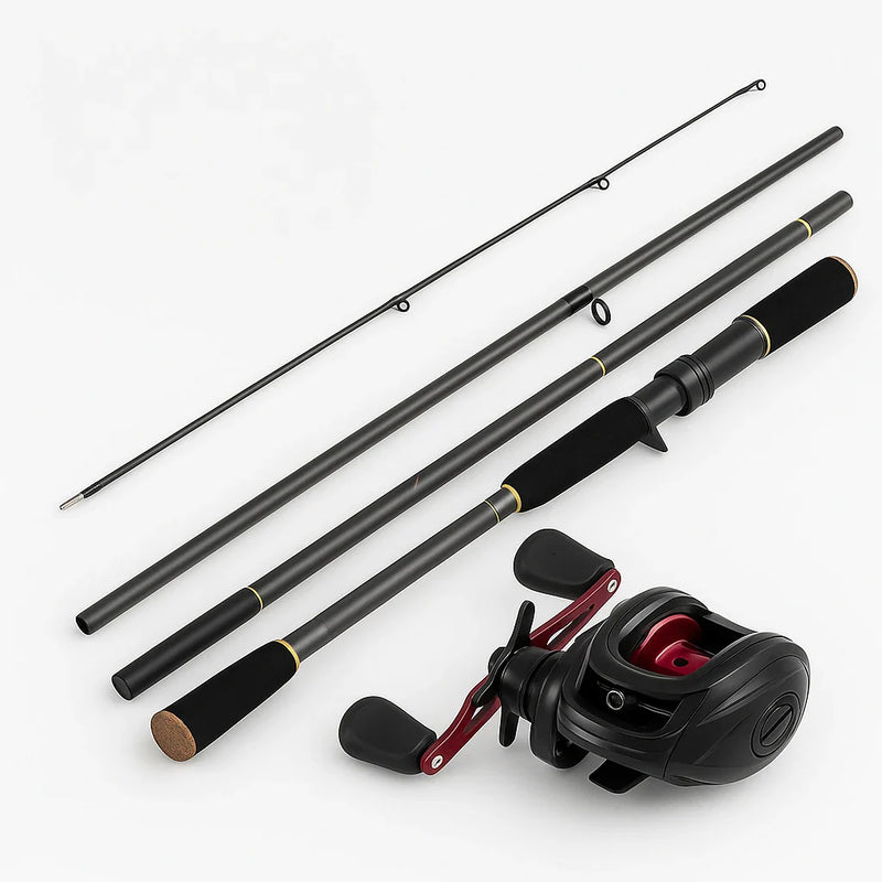 Kit de Pesca Abu Garcia Black MAX3 com Vara Fishing PRO Carbon - Experimente Conforto e Performance em Cada Lançamento (1.8m/2.1 4p)