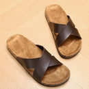 Chinelo Casual Masculino de Couro Antiderrapante Casck