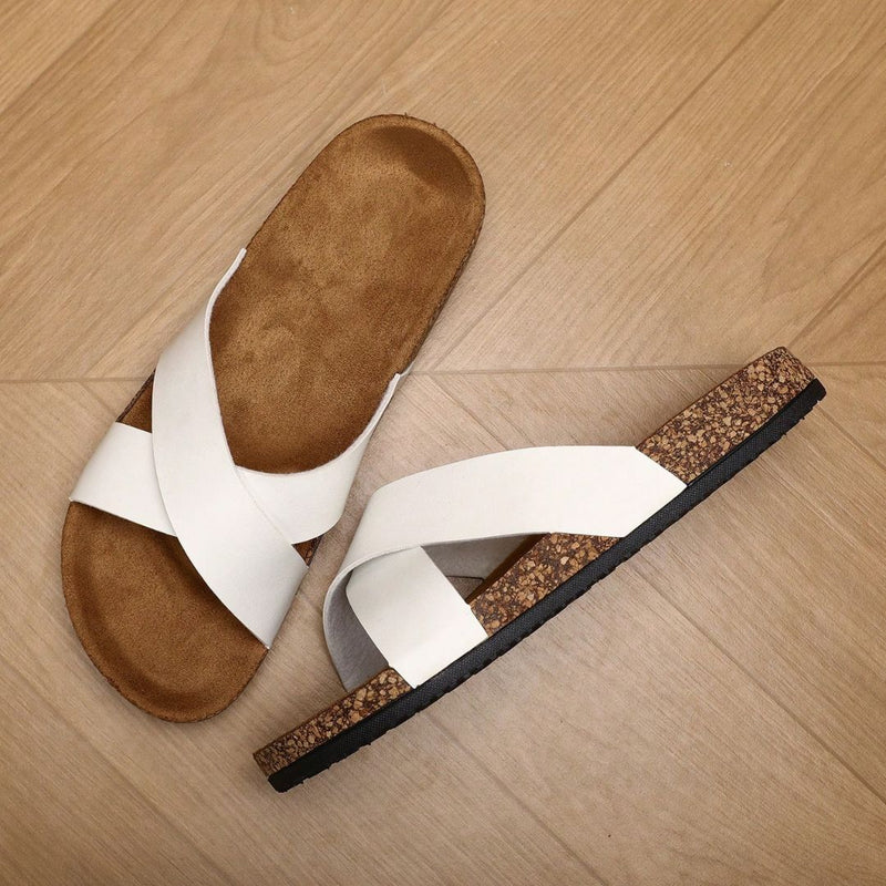 Chinelo Casual Masculino de Couro Antiderrapante Casck