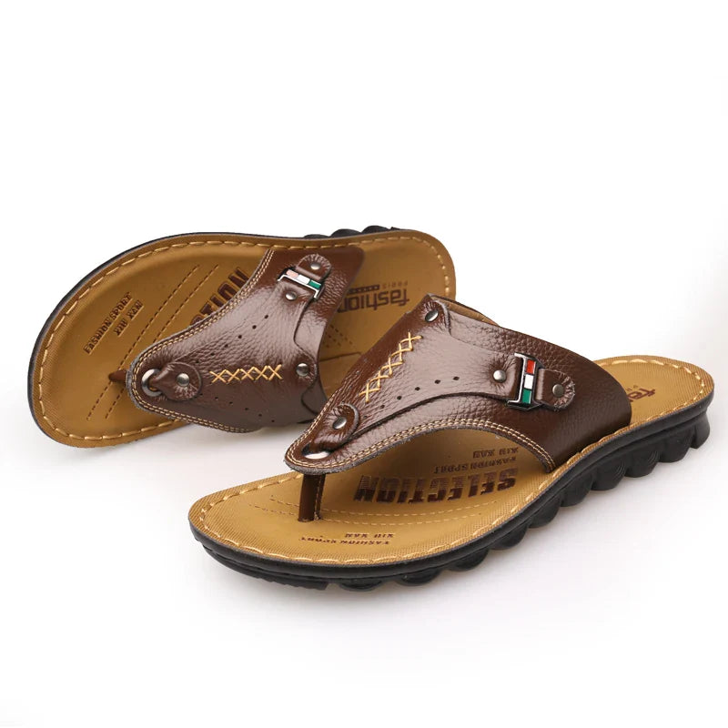 Chinelo Masculino de Couro Rouge