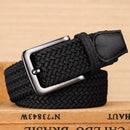 Cinto Masculino Tecido Trançado com Ponteiras Em Couro