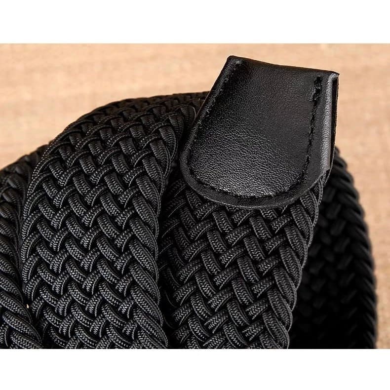 Cinto Masculino Tecido Trançado com Ponteiras Em Couro