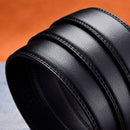 Cinto Social Masculino de Couro Preto Metalic