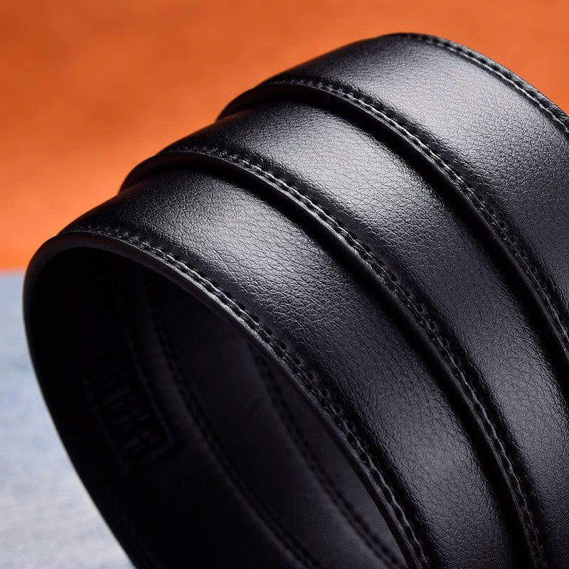 Cinto Social Masculino de Couro Preto Metalic