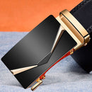 Cinto Social Masculino de Couro Preto Metalic