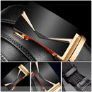 Cinto Social Masculino de Couro Preto Metalic