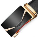 Cinto Social Masculino de Couro Preto Metalic