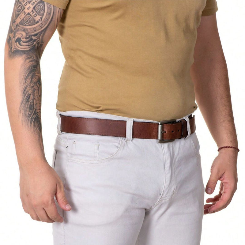 Cinto de Couro Masculino Ajustável Viego