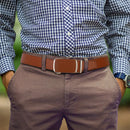 Cinto Masculino De Couro Fivela Automática - Doopai