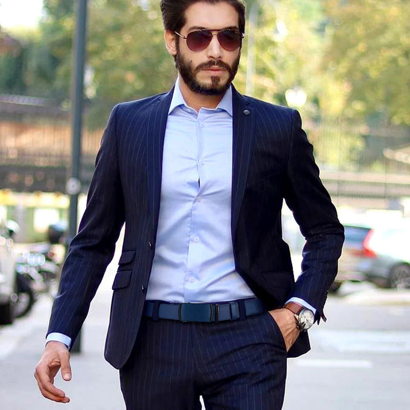 Cinto Masculino De Couro Fivela Automática - Doopai