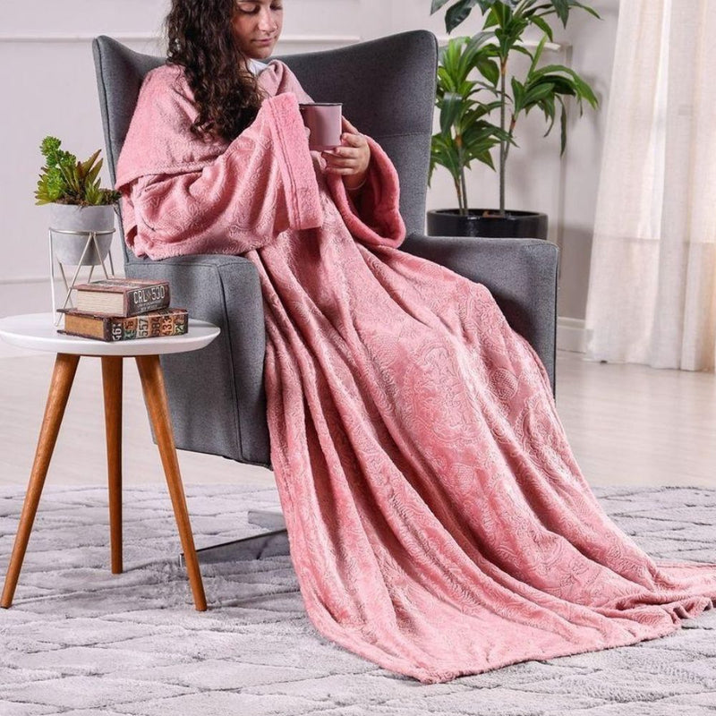 Cobertor Casaco Unissex com Mangas e Capuz: Conforto e Calor no Inverno