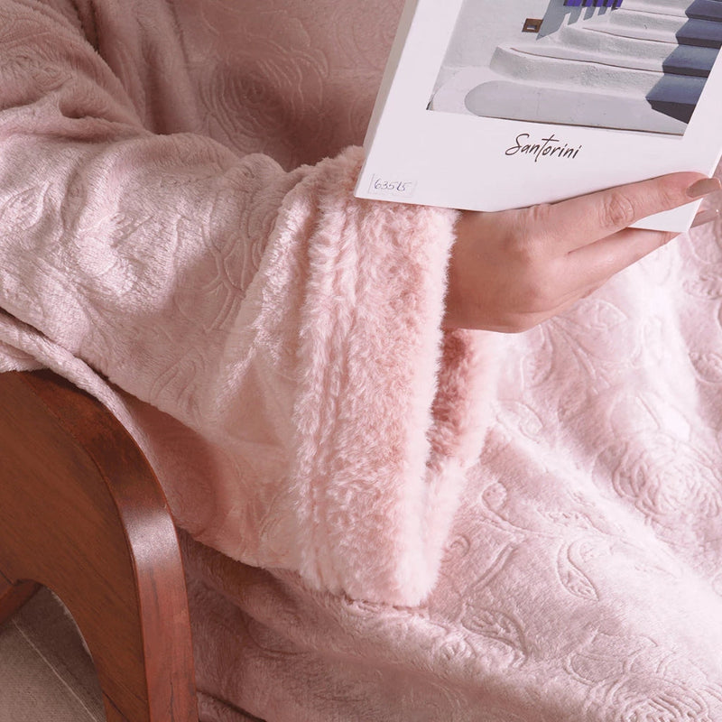 Cobertor Casaco Unissex com Mangas e Capuz: Conforto e Calor no Inverno