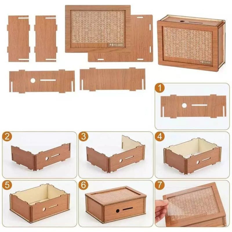 Cofre de Madeira Desafio 10mil: Método Japonês para Organizar Seus Sonhos