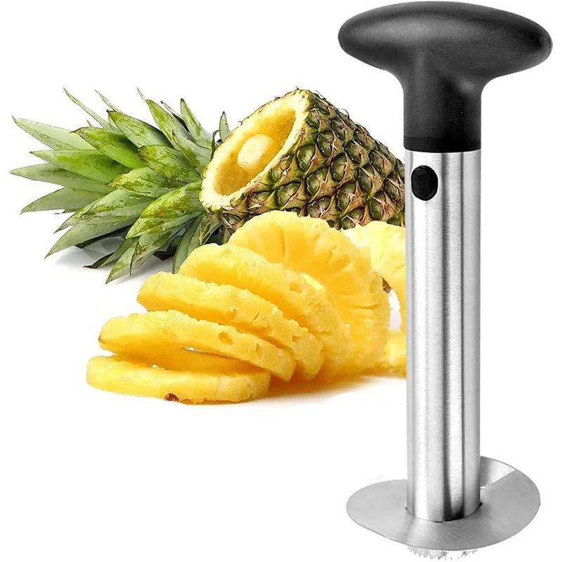 Cortador de faca de abacaxi, descascador de frutas de aço inoxidável coberto com facas de corte com lâminas afiadas para uso doméstico e na cozinha