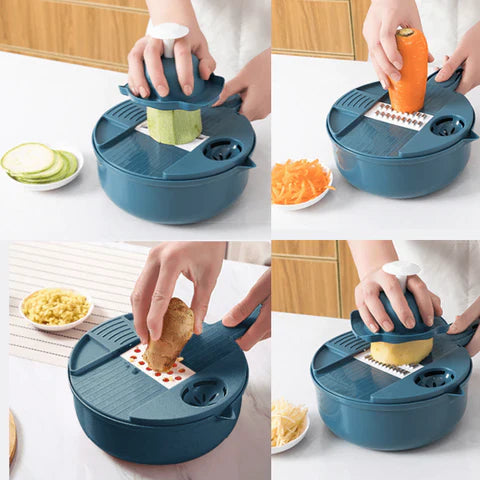 Cortador Profissional de Legumes e Vegetais 12 em 1: Transforme Seu Preparo na Cozinha